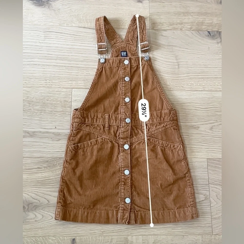 GAP Girls Brown Corduroy Overall Dress Jumper Size M 8/9 Fall School Outfit